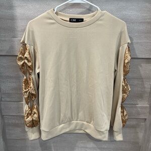 CBR Cream Sequin Sleeve Women's Sweatshirt